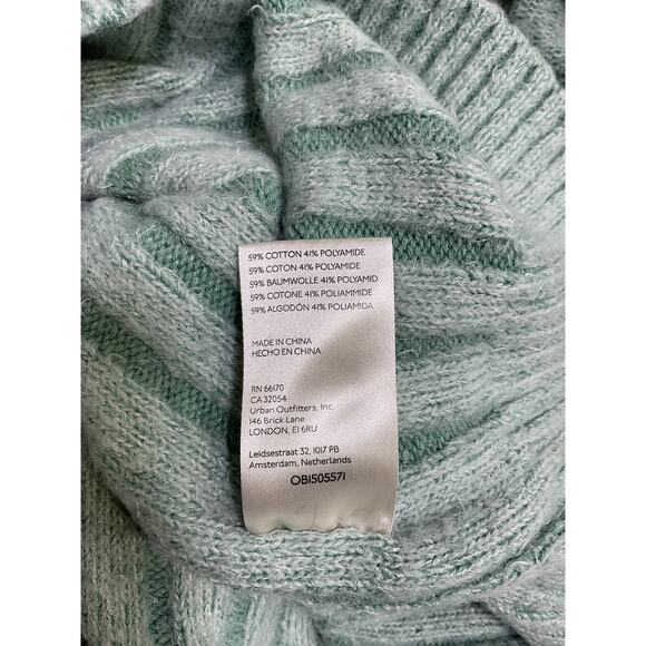 Free People Big City Green Cotton  Turtleneck Sweater Size S - Picture 5 of 5